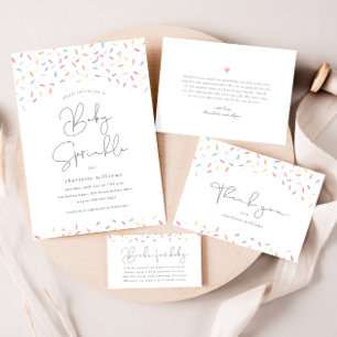 Cute Rainbow Baby Sprinkle Shower Books for Baby Enclosure Card