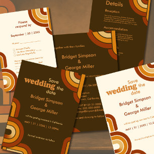 Bold Retro 1970s Wedding  Invitation