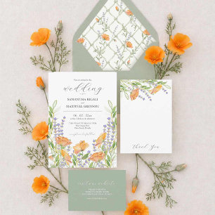 Wedding Invitation with QR Code Unique Floral