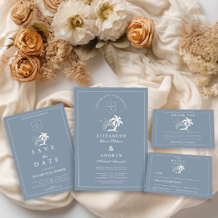 Elegant Hand Drawn Palm Tree Wedding Acrylic Invitations