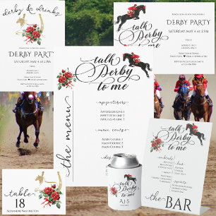 Modern Race Horse Derby & Drinks Party Equestrian Place Card