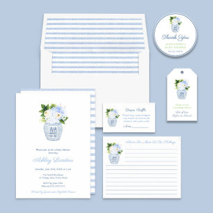 Elegant Blue & White Advice For New Mum Card