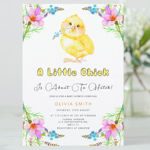 Little Chick Baby Shower Diaper Raffle Enclosure Card