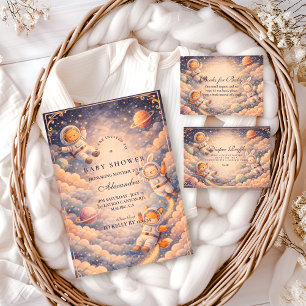 Celestial Astronaut Neutral Space Baby Shower Invitation