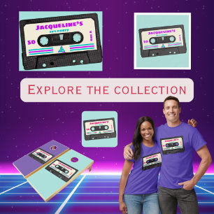 Retro Eighties Music Mix Tape 18th Birthday Party Invitation