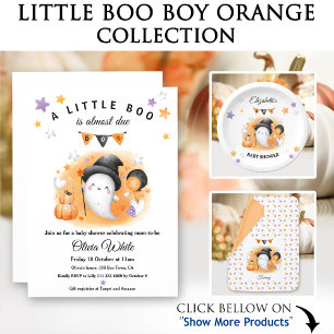 Halloween Little Boo is almost due Baby Shower All In One Invitation