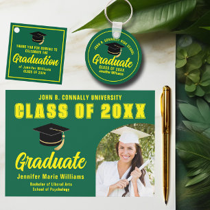 Green Yellow Graduate Photo Arch 2025 Graduation Announcement