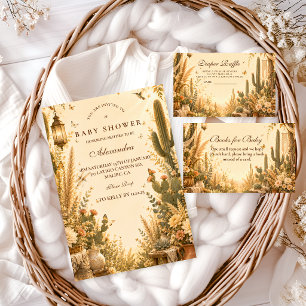 Whimsical Cactus Boho Baby Shower Invitation