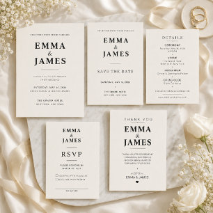 Elegant Ivory Minimalist Wedding RSVP Card