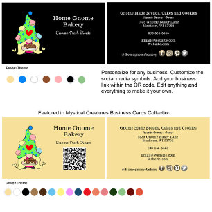 QR Code Gnome Hometown Bakery Ocean Blue Business Card