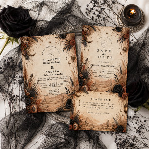 Desert Boho Goth Wedding Save The Date