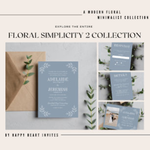 True Simplicity 6 Marsala Floral Wedding Invitation