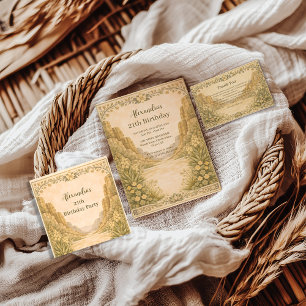 Vintage Desert Florals Birthday Paper Plate