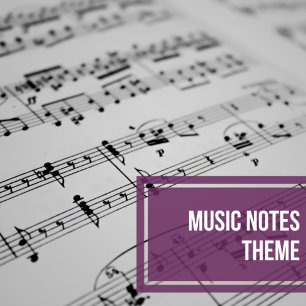 Music Notes Modern Black and White Musical  Invitation