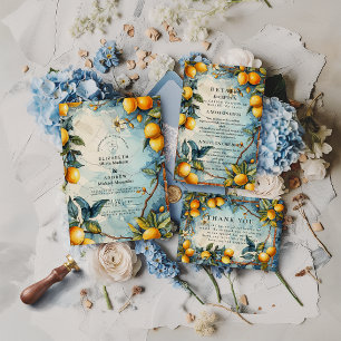 Lemon Blossom Garden Wedding Invitation
