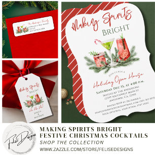 Festive Drinks Christmas Cocktails Party Bar Menu Poster