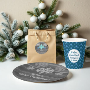 Winter Onederland 1st Birthday Classic Round Sticker