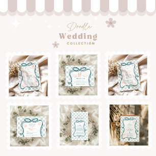 Hand-Drawn Coastal Wedding Save The Date