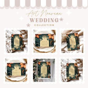  Art Nouveau Whimsical Floral Wedding Enclosure Card