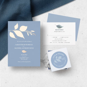 Simple Dusty Blue Photo Save The Date