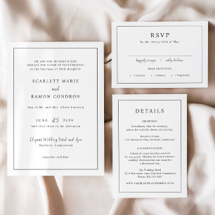 Scarlett Border Elegant Wedding Invitation