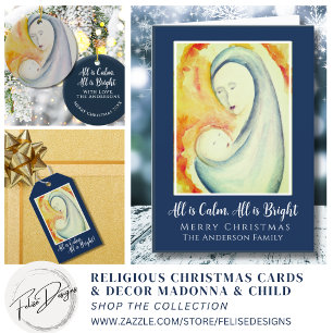 Madonna and Child Religious Christmas Family Photo Holiday Card