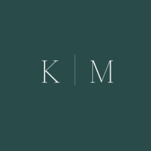 Emerald Green and White-Monogram-Wedding- All In One Invitation