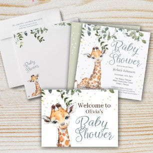 Safari Jungle Greenery Baby Shower Invitation