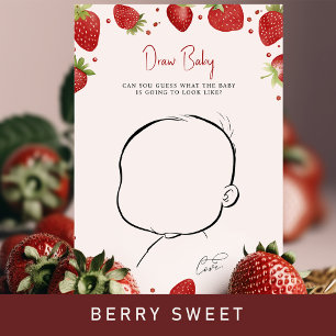 Strawberries Baby Shower Game Draw Baby Fun
