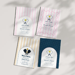 Preppy Dinks & Drinks Pickleball Birthday Party Invitation