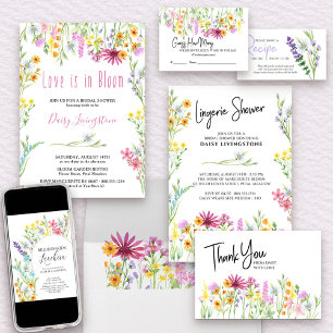 Wildflower Meadow Pretty Floral Lingerie Shower Invitation