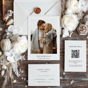 Simple Elegant Text and Photo   Wedding Invitation