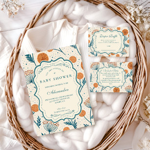 Sage Orange Botanical Diapper Raffle Enclosure Card