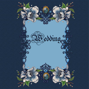 Elegant blue celtic design  invitation