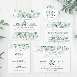 Elegant Green Foliage Wedding Details Enclosure Card