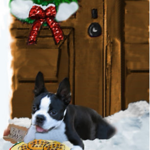 Boston Terrier Christmas Holiday Card