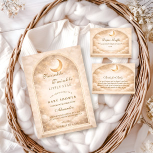 Golden Moon And Stars Baby Shower Napkin