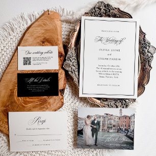 Italian Elegance Illustrated Wedding Guest Details Enclosure Card
