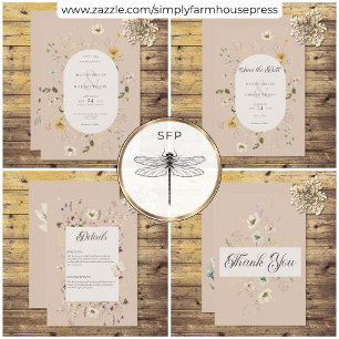 Rustic Wildflower Frame Pink Blush Save The Date