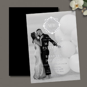 Ornate Floral Monogram Wedding Photo Elegant
