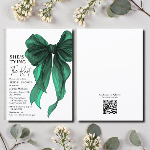 She's Tying The Knot QR Code Bridal Shower Invitation