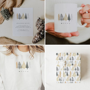 CLARA modern Christmas tree wrapping paper holiday