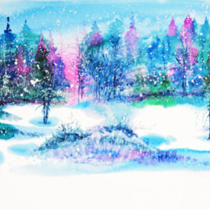 Elegant Winter Forest Watercolor Christmas
