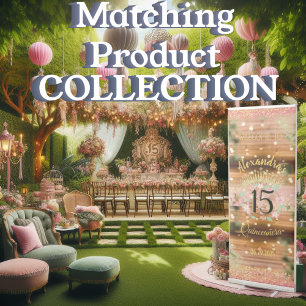 Vintage Boho Rose Gold Rustic Quinceañera Spanish Programme