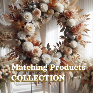 White fall floral Bridal Shower Recipe Enclosure Card