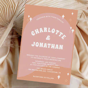 Boho Chic Arch Modern Retro Bridal Shower Invitation