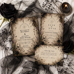 Romantic Boho Goth Wedding Save The Date