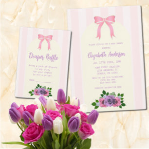 Garden Roses Pink Baby Shower Invitation