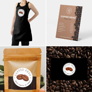 Packaging Coffee Shop Brown Caffeine Cappuccino  Classic Round Sticker