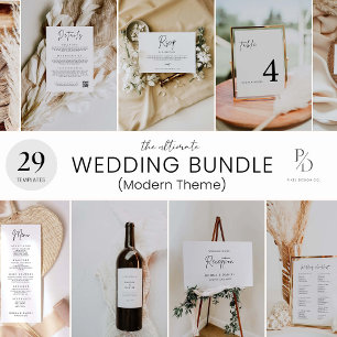 Modern Unplugged Ceremony Wedding Sign, Invitation